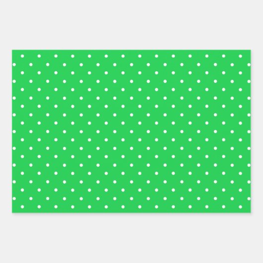 Rosa und grüne Polka Dots Trio Geschenkpapier Set (Vorderseite 2)