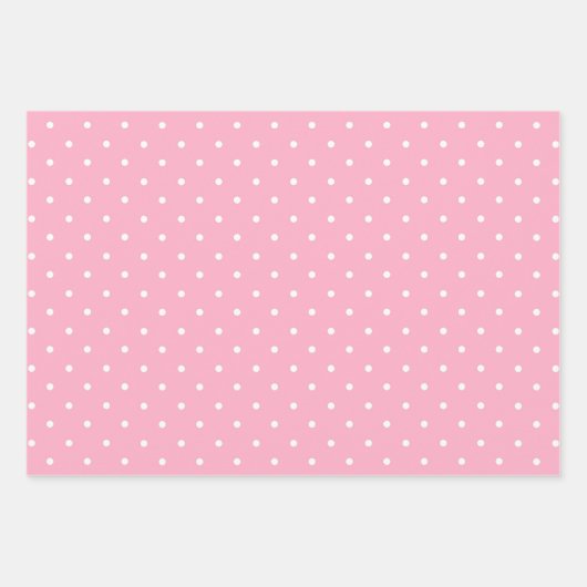 Rosa und grüne Polka Dots Trio Geschenkpapier Set (Vorderseite)