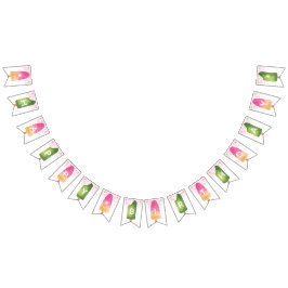 Rosa und grüne Popsicle Happy Birthday Wimpelkette