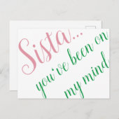 Rosa und grüne Postkarte (Vorne/Hinten)