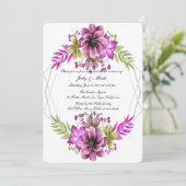 Rosa und grüne Probe Einladung (Stehend Vorderseite)