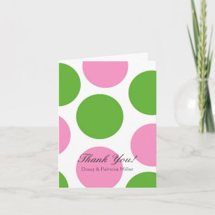 Rosa und grüne Punkte Vielen Dank Dankeskarte