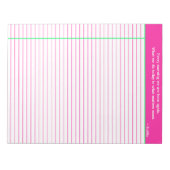 Rosa und grüne Quote Personalisiert Notizblock (Vorderseite)