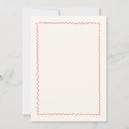 Rosa und grüne, rauschige Hand gezeichnete Engagem Einladung (Rückseite)