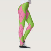 Rosa und grüne Raute Leggings (Rechts)