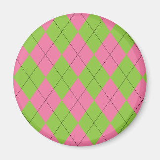 Rosa und grüne Raute Magnet
