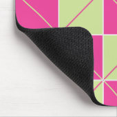 Rosa und grüne Raute Mousepad (Ecke)