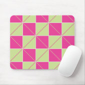 Rosa und grüne Raute Mousepad (Mit Mouse)