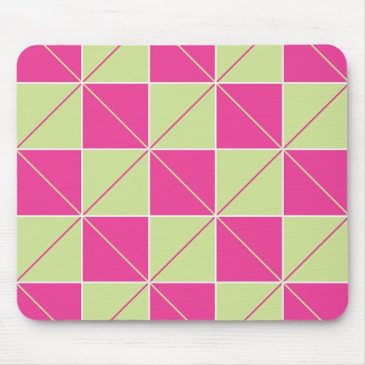 Rosa und grüne Raute Mousepad (Vorne)