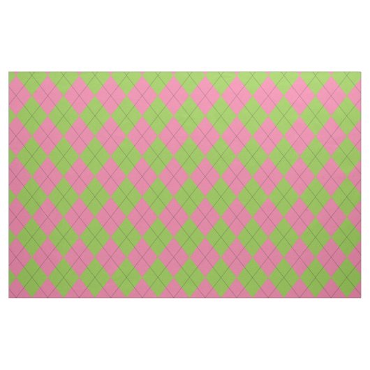 Rosa und grüne Raute Schwarz Stoff (Fat Quarter (45,7 x 55,9 cm))