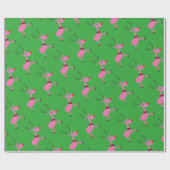 Rosa und grüne Renverpackung Geschenkpapier (Flach)
