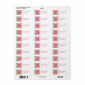 rosa und grüne Retro-Floral Damask Custom Monogram (Vorne)