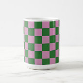 Rosa und grüne Retro-Tasse Cup Kaffeetasse (Mittel)