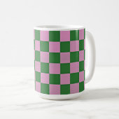 Rosa und grüne Retro-Tasse Cup Kaffeetasse (VorderseiteRechts)