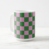 Rosa und grüne Retro-Tasse Cup Kaffeetasse (Vorderseite Links)