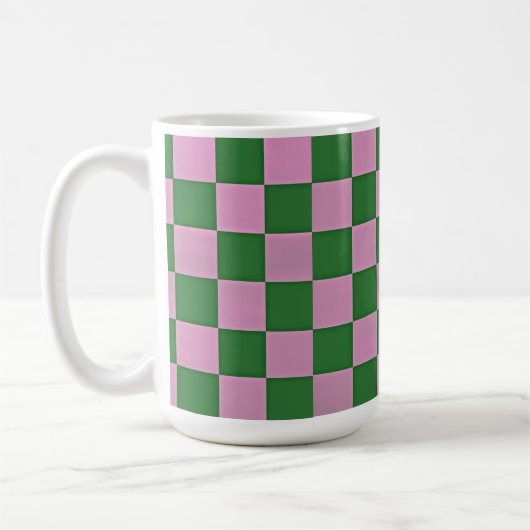 Rosa und grüne Retro-Tasse Cup Kaffeetasse (Links)