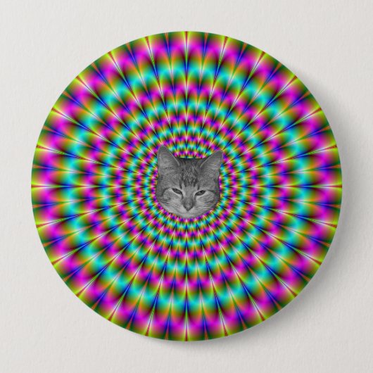 Rosa und grüne Ringe + Katze Button (Vorderseite)