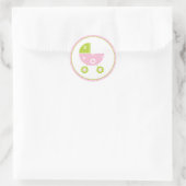 Rosa und grüne Rolle Runder Aufkleber (Tasche)