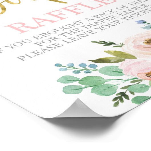 Rosa und grüne Rosa Windeln Poster (Ecke)