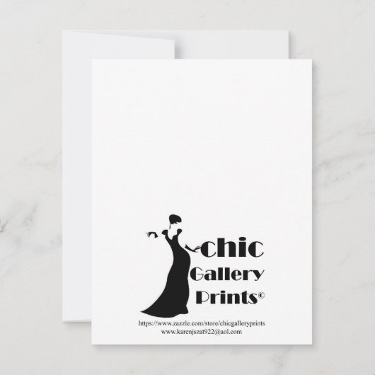 Rosa und grüne Rose Einladung (Rückseite)