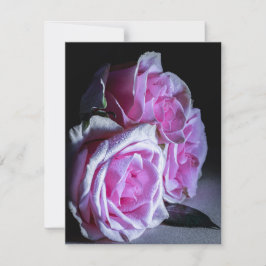 Rosa und grüne Rose Einladung