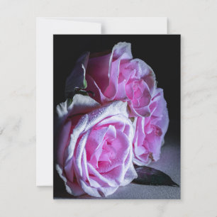 Rosa und grüne Rose Einladung