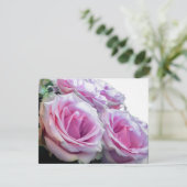 Rosa und grüne Rose Einladung (Stehend Vorderseite)