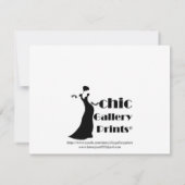 Rosa und grüne Rose Einladung (Rückseite)