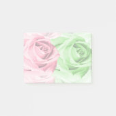 Rosa und grüne Rose Elegante Sticky Notes Post-it Klebezettel (Vorderseite)