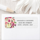 Rosa und grüne Rose Hochzeitsfeier Rücksendeadress (Insitu)