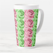 Rosa und grüne Rose Latte Tasse (Rechte Ecke)