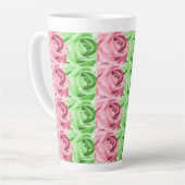 Rosa und grüne Rose Latte Tasse (Linke Ecke)