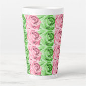 Rosa und grüne Rose Latte Tasse (Vorderseite)