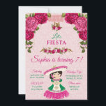 Rosa und grüne Rose Niedliche Girl Turning 7 Einladung<br><div class="desc">Rosa und grüne Rose Niedliche Girl Turning 7 Geburtstag Einladung</div>