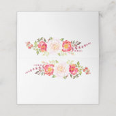 Rosa und grüne Rose Platzkarte (Außenseite Aufgefaltet)