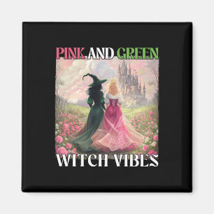 Rosa und grüne Rotzunge Vibes Halloween Frauen Magnet