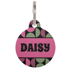 Rosa und grüne Runden/Halbjahrhunderte Haustiermarke