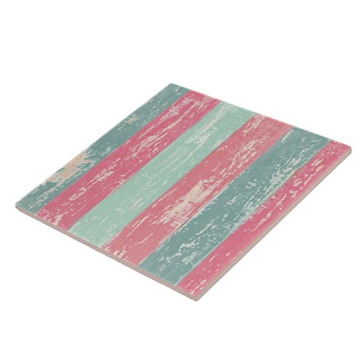 Rosa und grüne rustikale Holzzaun Grunge Textur Fliese (Seite)