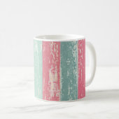 Rosa und grüne rustikale Holzzaun Grunge Textur Kaffeetasse (VorderseiteRechts)