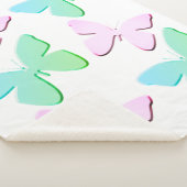 Rosa und grüne Schmetterlinge Sherpa Blanket (klei Sherpadecke (3/4)