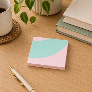 Rosa und grüne Schwünge Post-it Klebezettel