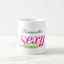 Rosa und grüne Sexy Mama Typografie (editierbar) Kaffeetasse