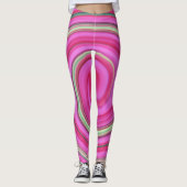 Rosa und grüne Spirale Leggings (Vorderseite)