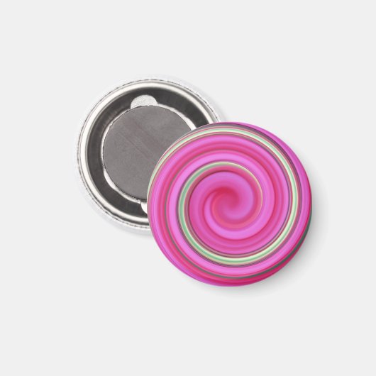 Rosa und grüne Spirale Magnet (Vorderseite/Rückseite)
