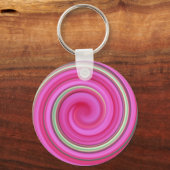 Rosa und grüne Spirale Schlüsselanhänger (Vorderseite)