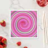 Rosa und grüne Spirale Serviette (Beispiel)