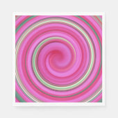 Rosa und grüne Spirale Serviette (Vorderseite)