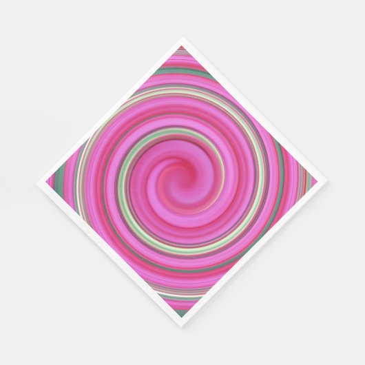 Rosa und grüne Spirale Serviette (Ecke)