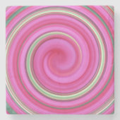 Rosa und grüne Spirale Steinuntersetzer (Vorderseite)