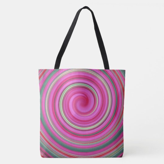 Rosa und grüne Spirale Tasche (Vorderseite)
